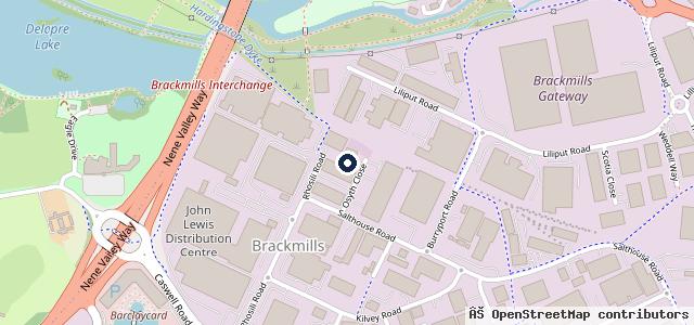 Map showing the location of Brackmills MOT Centre