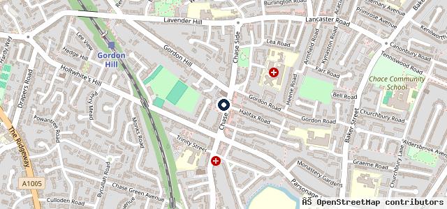 Map showing the location of Chase Side Motors | London