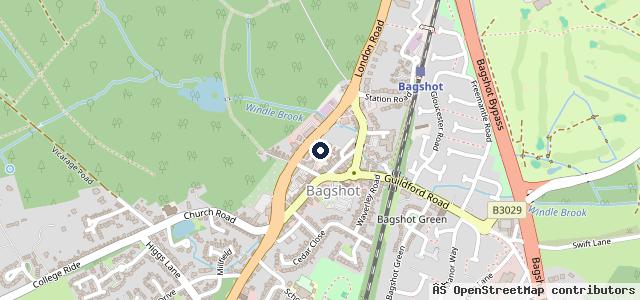 Map showing the location of Bagshot Garage