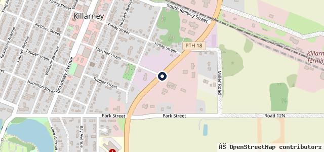 Map showing the location of Killarney Tire