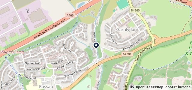 Map showing the location of Carno Garage