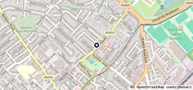 Map showing the location of Beeston Car Centre