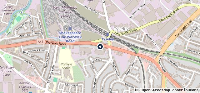 Map showing the location of KCB Body Repairs | Birmingham