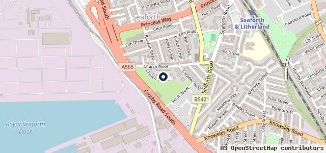 Map showing the location of Crosby Hand Car Wash