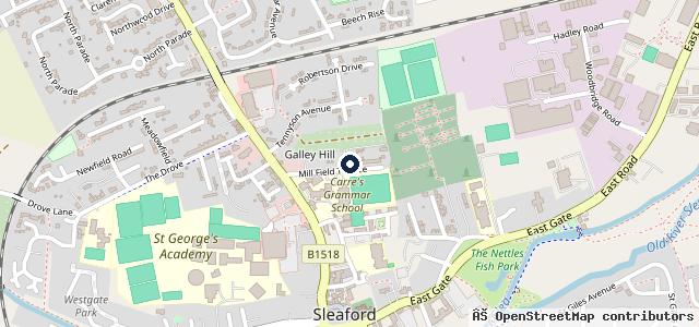Map showing the location of Hill Brothers Garage