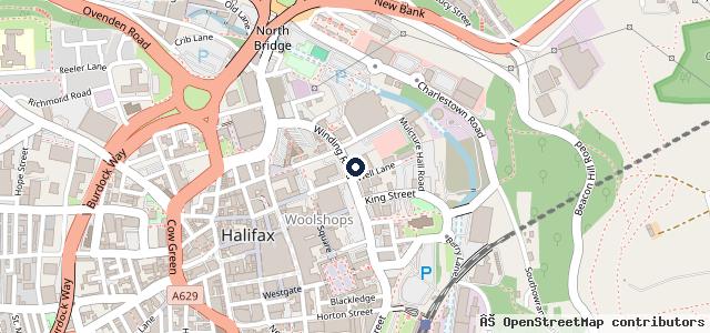 Map showing the location of Halifax MOT and Service Centre
