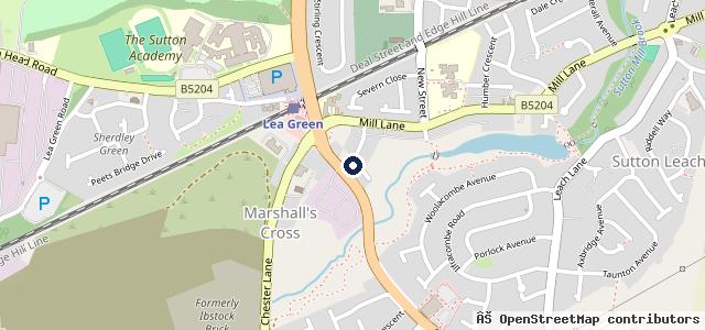 Map showing the location of ST Helens Motor Centre
