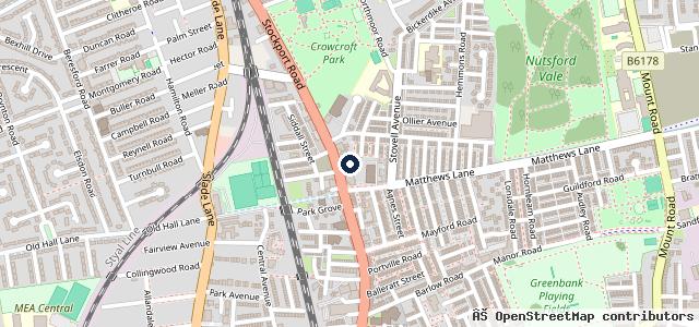 Map showing the location of The Waterworx Car Wash