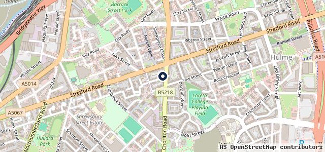 Map showing the location of Hulme Hand Car Wash