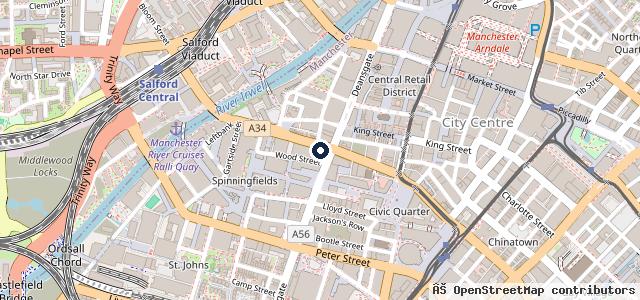 Map showing the location of Manchester Car Wash