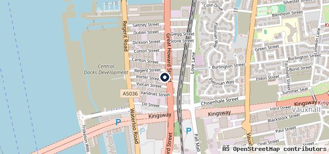 Map showing the location of Mersey Garages