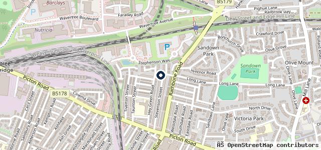 Map showing the location of Royal Auto Service Liverpool