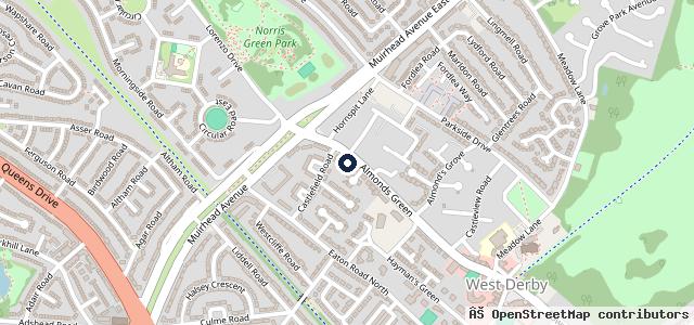 Map showing the location of Our village west derby tyre | Liverpool