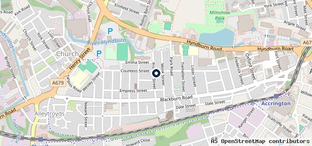 Map showing the location of Princess street garage | Warrington