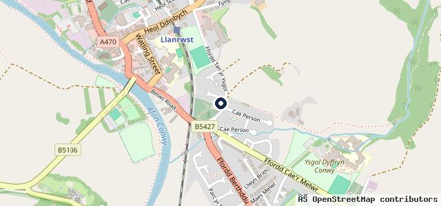 Map showing the location of Llanrwst Radiator Services