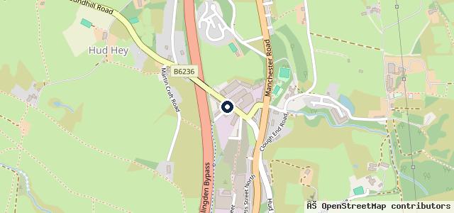 Map showing the location of Ken's Garage