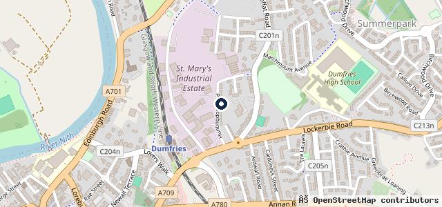 Map showing the location of Huntingdon Garage