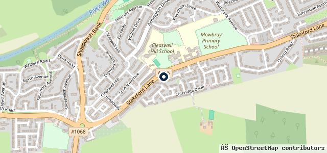 Map showing the location of Russell Jennings Service Centre