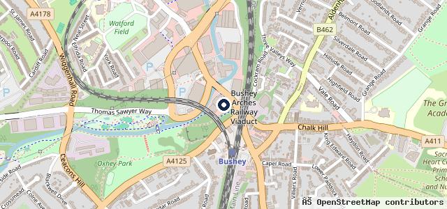 Map showing the location of Mercedes Benz Of Watford