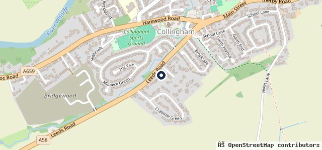 Map showing the location of Old Star Garage Collingham