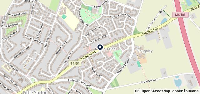 Map showing the location of Four Oaks Service Station
