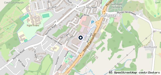 Map showing the location of Bangor repair centre