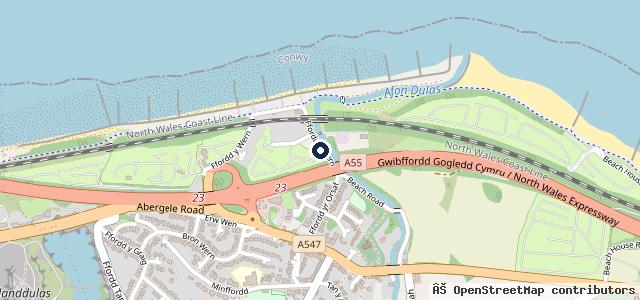 Map showing the location of Tan Y Bont Garage