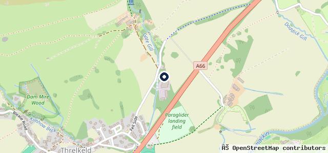 Map showing the location of Station Garage Threlkeld