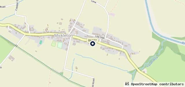 Map showing the location of Mickleton Service Station
