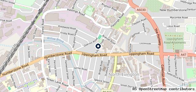 Map showing the location of Leicester Tyres uk