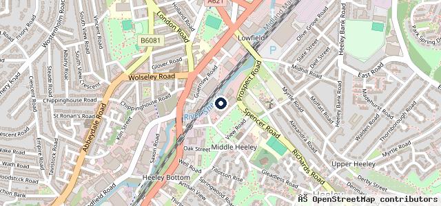 Map showing the location of Heeley Hand Car Wash