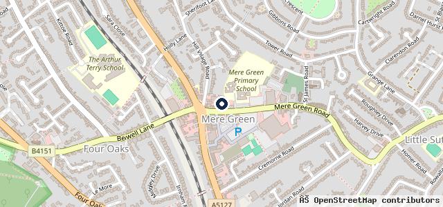 Map showing the location of Beare Green Service Station