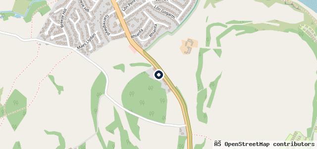 Map showing the location of Parc Bach Tyres