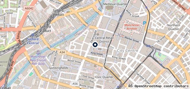 Map showing the location of CUPRA City Garage Manchester