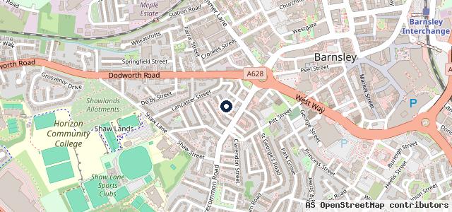 Map showing the location of Barnsley Motors