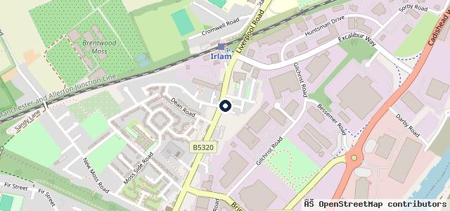 Map showing the location of Irlam Mot Station