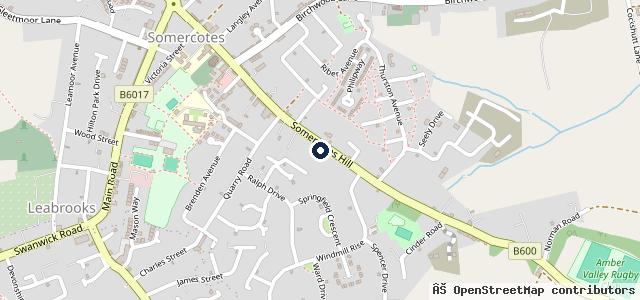 Map showing the location of Eden Tyres &amp; Servicing | Alfreton