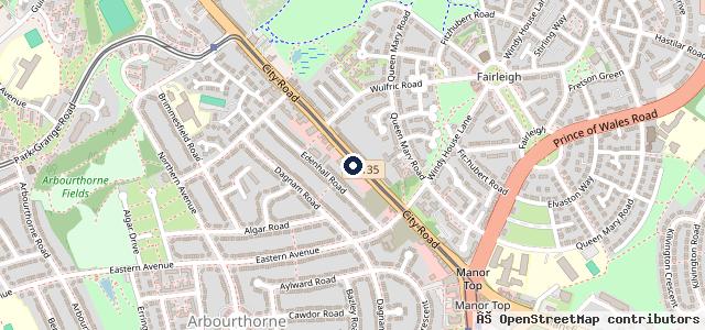 Map showing the location of City Road Hand Car Wash & Caffe
