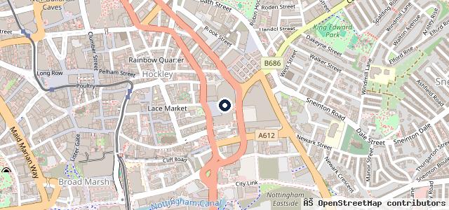 Map showing the location of Nottingham Mobile Tyres