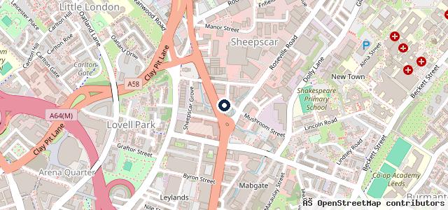 Map showing the location of Central Garage Leeds