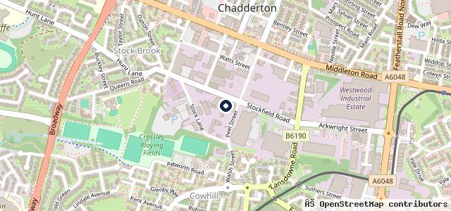 Map showing the location of Chadderton Tyres & 24hr Mobile Call Out