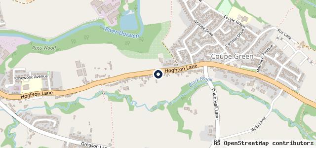 Map showing the location of Hoghton Lane Garage