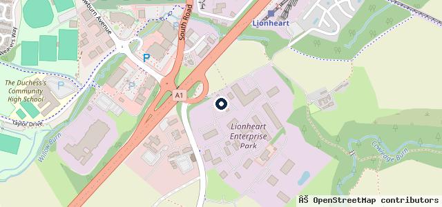 Map showing the location of Blackshaws Garage (Alnwick)