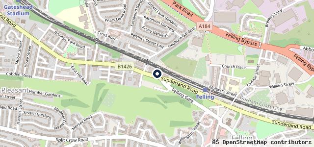 Map showing the location of Felling Repair & Services