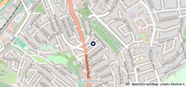 Map showing the location of AK Car Detailing Sheffield