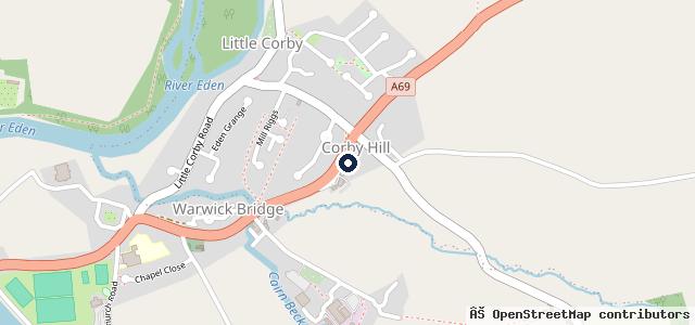Map showing the location of Corby Hill Motors
