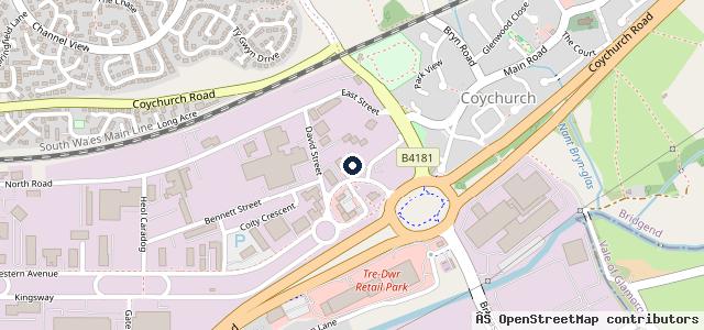 Map showing the location of Nathaniel Cars | Bridgend