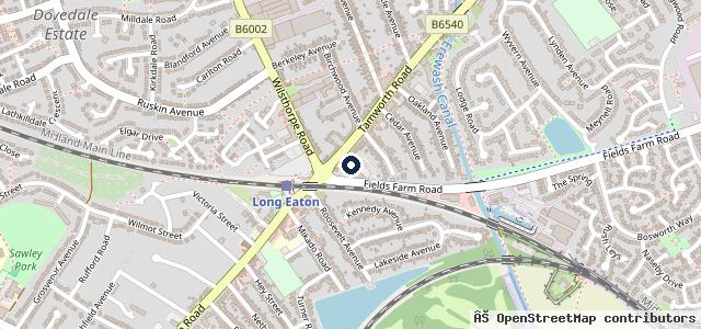 Map showing the location of The Mechanic Long Eaton