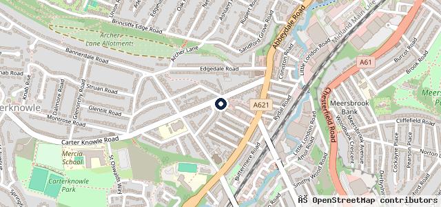 Map showing the location of Hometyre Mobile Tyre Services Sheffield