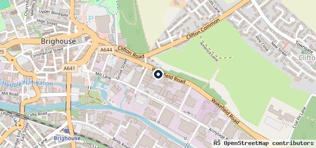 Map showing the location of Service Garage (Brighouse Accident Repair Centre)